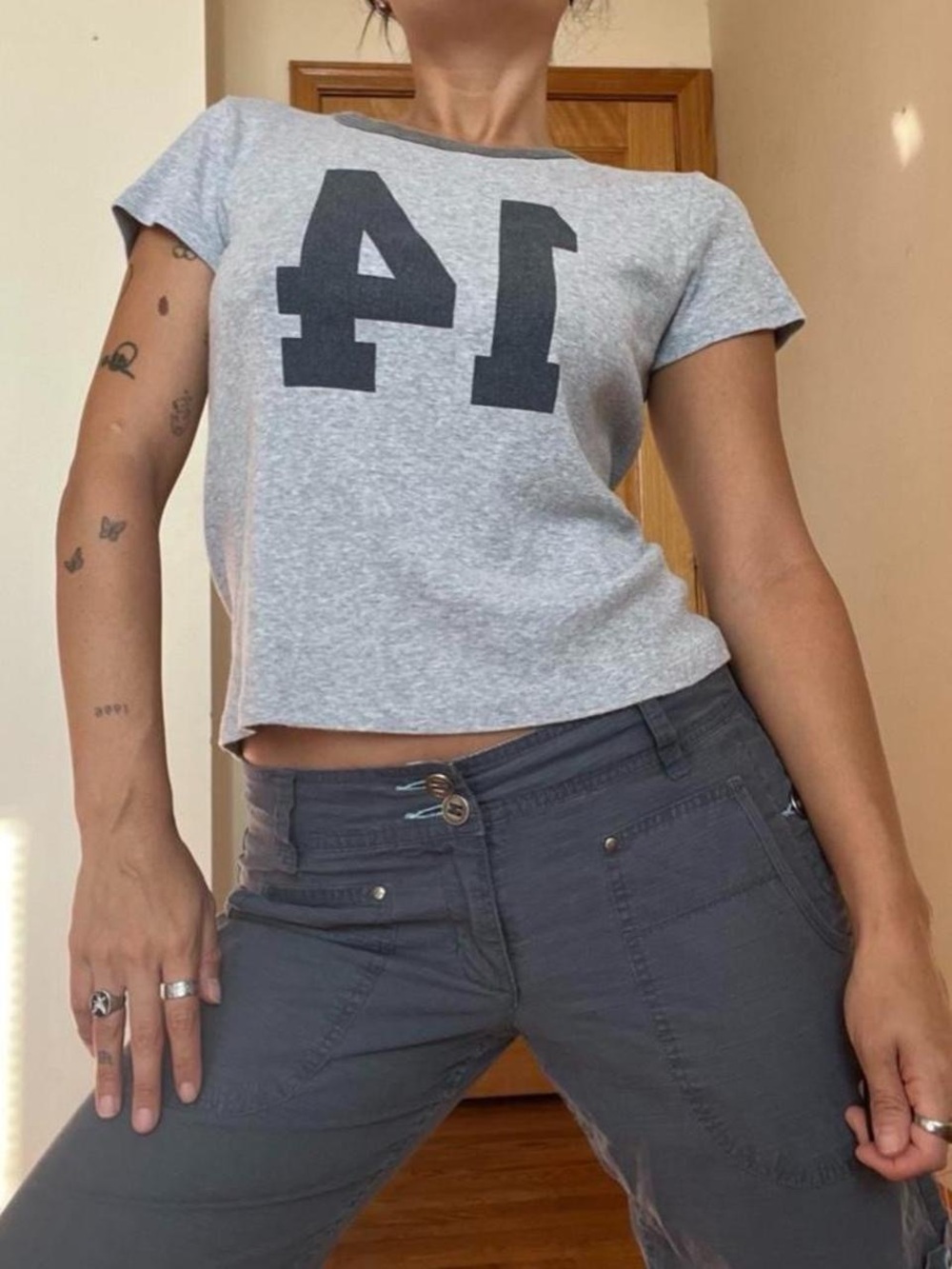 Brandy Melville Graphic 14 Sporty Baby Tee Shirt